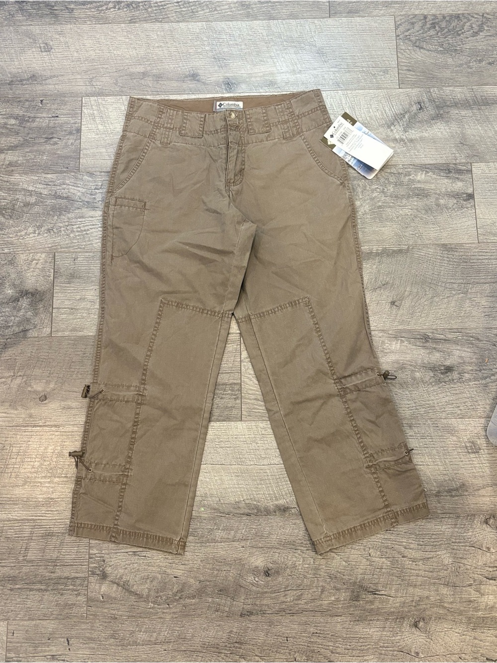 NWT Columbia Women's Brown Capri Pants Solid Y2K utility Cotton Blend gorpcore